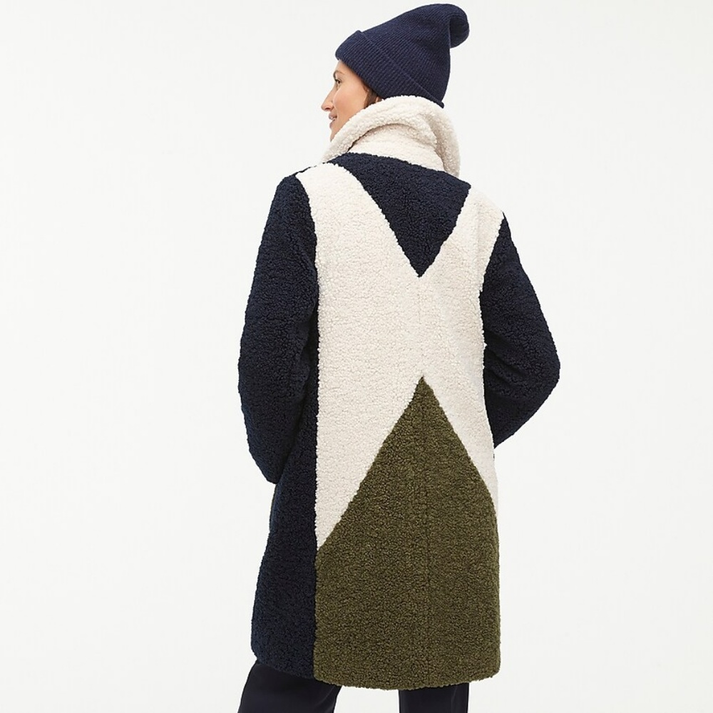 J. Crew 2019 Teddy Sherpa Topcoat -Petite XXS NWT - Picture 3 of 5